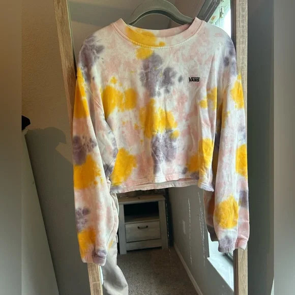 Sweatshirt Vans Grunge Wash Crop Tie Dye Small - Picture 7 of 8